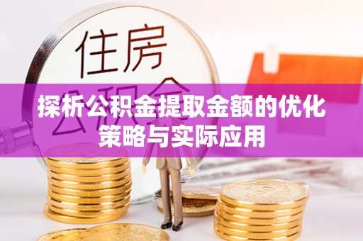 瑞金探析公积金提取金额的优化策略与实际应用