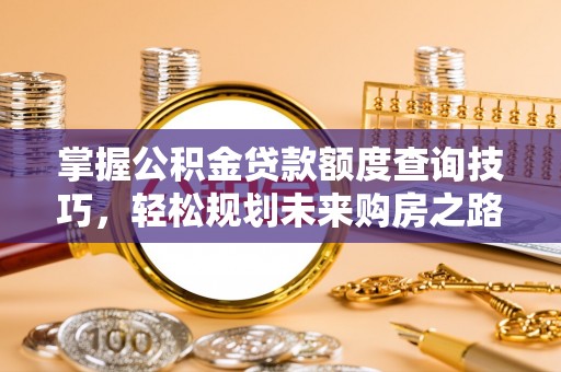 瑞金掌握公积金贷款额度查询技巧，轻松规划未来购房之路
