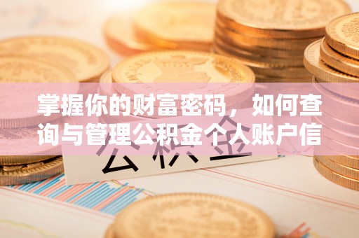 瑞金掌握你的财富密码，如何查询与管理公积金个人账户信息