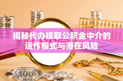 瑞金揭秘代办提取公积金中介的运作模式与潜在风险